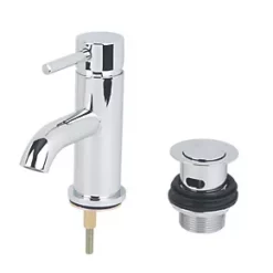Outlet Bathroom Taps Store 12 Top 10 ⌛ Swirl Ola Basin Mono Mixer Tap with Clicker Waste Chrome 💯