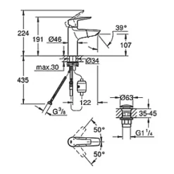 Buy ???? Grohe Quickfix Start Pull-Out Basin Mixer StarLight Chrome ???? -Outlet Bathroom Taps Store 449XT A3
