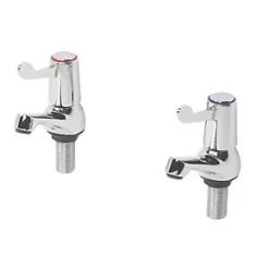 Deals ???? 1/4 Turn Bathroom Basin Taps Pair Chrome ????