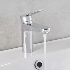 Promo ???? Swirl Caldew Basin Mono Mixer with Clicker Waste Silver ???? -Outlet Bathroom Taps Store 539PG A2