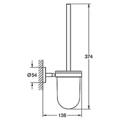 Buy ???? Grohe BauCosmopolitan Toilet Brush Set StarLight Chrome ???? -Outlet Bathroom Taps Store 546XT A2