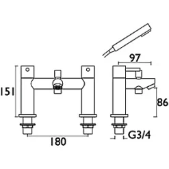 Wholesale ???? Bristan Blitz Deck-Mounted Bath Shower Mixer Tap ???? -Outlet Bathroom Taps Store 758GF A1