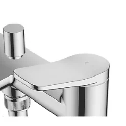 Outlet ???? Pennard Waterfall Deck-Mounted Dual-Lever Bath Shower Mixer ???? -Outlet Bathroom Taps Store 802PG A2