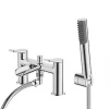 Outlet ???? Pennard Waterfall Deck-Mounted Dual-Lever Bath Shower Mixer ???? -Outlet Bathroom Taps Store 802PG P