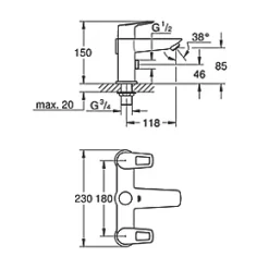 Flash Sale ???? Grohe Start Loop Deck-Mounted Bath/Shower Mixer ???? -Outlet Bathroom Taps Store 839XT A2